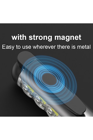 Ximistore9 Led Feneri Mini Çalışma Işığı, Xpe+cob Ampuller, 5 Mod, 600mah Li-pil, Type-c Şarj, Pen Klipsi Ve Güçlü Mıknatıs, Mor+kırmızı&mavi Işık Siyah