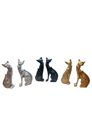 13 Cm-18 Cm Ebatlarda Kırılmaz Polyestr2li Siyah Renk Kedi Biblo