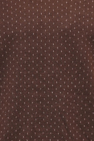 Açık Kahve Nokta Desenli V Yaka Kazak 001