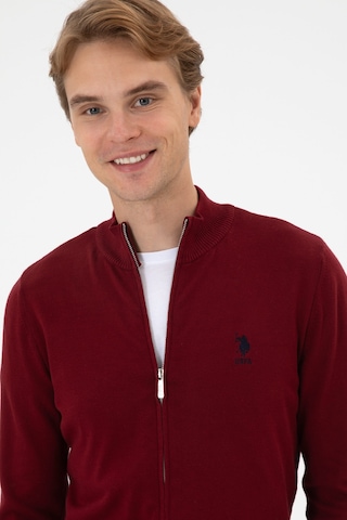 U.S. Polo Assn. Erkek Slim Fit Bordo Triko Hırka 50313684-VR014