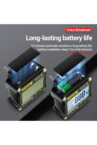 Aubyhe Aneng Sesli Priz Test Cihazı - Kaçak Akım Koruma, Faz Kontrolü, Ev Ve Profesyonel Kullanım İçin Ac10+ Model