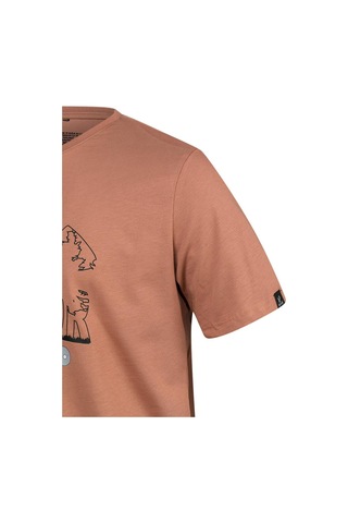 2as Alex Baskılı Erkek Sıfır Yaka T-shirt 016 Kahve