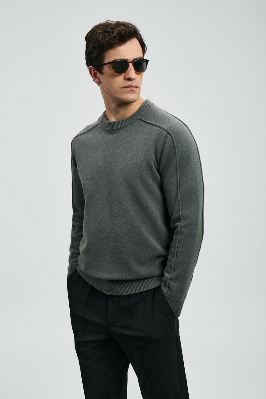 Lufian Les Erkek Kazak Duman Yeşili Duman Yeşili 112090160100692 Duman Yeşili