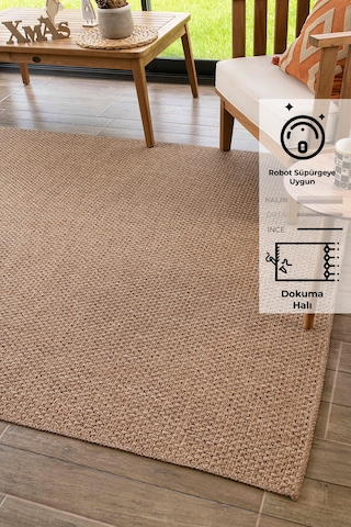 Konfor Halı Rusticana 3101 Naturel Modern Örme Kilim Jüt Halı