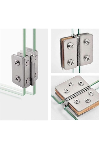 2 Adet Paslanmaz Çelik Cam Kapı Menteşesi 8-10 Mm Kalınlığındaki Camlar İçin 270 Derece Açılma Açısı S202412273340 Diğer