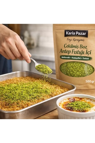 Çekilmiş Boz Antep Fıstığı İçi Baklavalık Kadayıflık Tatlılık 500 G 500 G