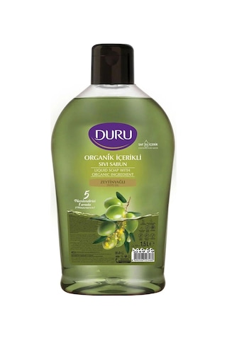 Duru Sıvı Sabun Organik İçerikli Zeytinyağlı 1500 Ml X 3 Adet
