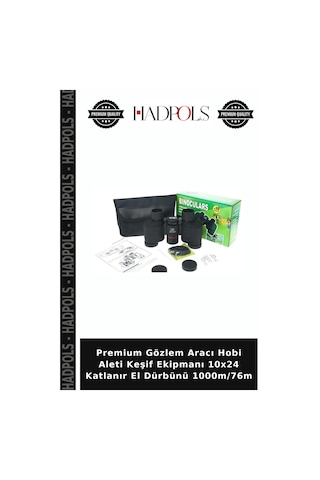 Premium Gözlem Aracı Hobi Aleti Keşif Ekipmanı 10x24 Katlanır El Dürbünü 1000m/76m