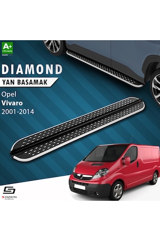 S-dizayn Opel Vivaro A Kısa Şase Diamond Krom Yan Basamak 223 Cm 2001-2014 A+ Kalite