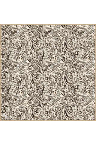 Poanes Paisley Dalgası Desenli Twill İpek Eşarp Açık Pembe - Pembe