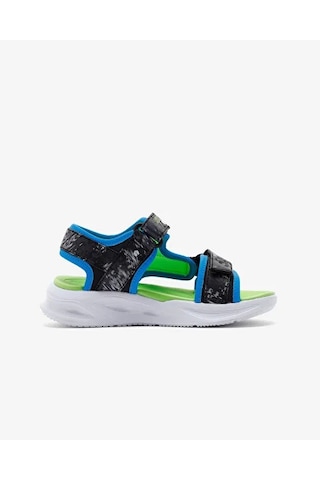 Skechers Erkek Çocuk Siyah Işıklı Sandalet Yeşil