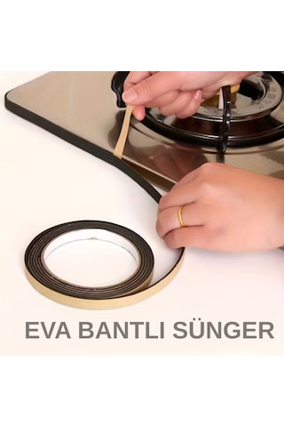 Eva Neopren Conta Sünger Bantlı Sızdırmazlık Bandı 2mm Kalınlıkta 10mmx25mt
