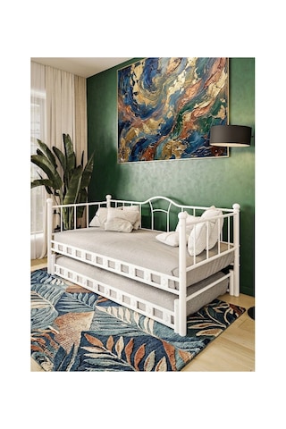 Missidea Kamelya Daybed Yavrulu Beyaz Karyola 90x200 Cm 90 x 200