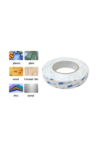3m Ekstra Güçlü Çift Taraflı Köpük Bant Beyaz - 15 Mm Genişlik -