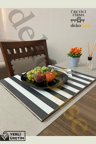 Antrasit-beyaz 4 Adet Çok Amaçlı Koltuk Kenar Sehpası, Supla, Yemek Servis Altlığı Antrasit-beyaz