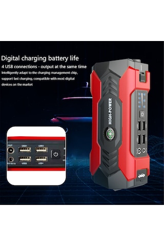 Geeksen 12v 200a Araba Atlama Marşı Taşınabilir Güç Bankası Başlatma Cihazı Dizel Benzin 10000mah Araba Şarj