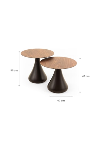 Mushroom Set Sehpa Mantar Sehpa Ceviz Rehome