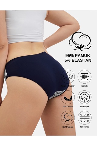 Alya Underwear Anne Kız Kombin Pamuklu Külot - Beyaz Slip İç Çamaşırı - 5'li Paket Çok Renkli P21