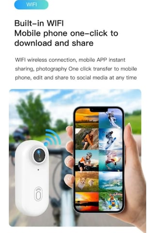 1080p Mini Aksiyon Kamerası Hd Spor Kamerası, Dijital Görüntü Sabitleme, Otomatik Pozlama Beyaz