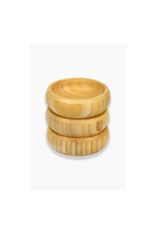 Bambu Ahşap Sosluk Ve Çerezlik 10 Cm 3'lü Set