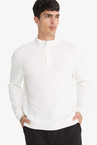 Defacto Regular Fit Dik Yaka Yarım Fermuarlı Sweatshirt F2821ax25auwt34 Beyaz