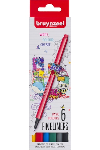 Bruynzeel Fineliners 6'Lı Temel Renkler Kalem Seti 60241006
