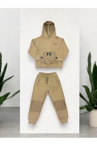 Erkek Çocuk Kapüşonlu Eşofman Takım-14300 Camel