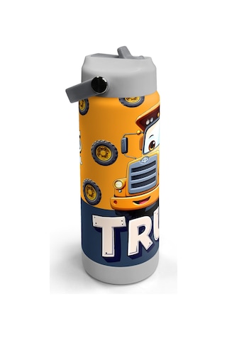 Coral High Truck Desenli Katlanır Ağızlıklı Çelik Termos 650 Ml 38343 Siyah