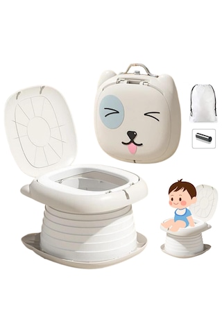 Cat Potty Katlanabilir Çocuk Tuvaleti, Çok Fonksiyonlu Taşınabilir Alıştırma Lazımlığı Gri