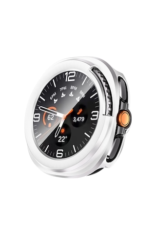 Galaxy Uyumlu Watch 8 Classic 46mm Sert Pc Kasa Ve Ekran Koruyucu Mkst Watch Gard 39 - Gümüş