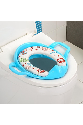 Beyaz Projektör Çocuk Boy Kız Klozet Koltuğu, Minder Saplı Arkalıklı Koltuk