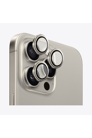 Safeus Safir Temperli Kamera Lens Koruyucu Apple Uyumlu iPhone 15 Pro Max Ve İle Natürel Titanyum