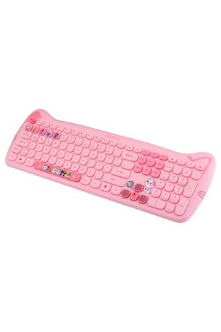 Everest Km-6283 Catty Kablosuz Ultra Sessiz Özel Tasarımlı Q Klavye & Mouse + Mouse Pad Set Bej