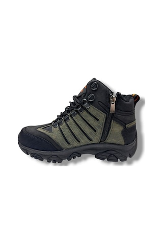 Dakırs 116-26 Deri Outdoor Kürklü Fermuarlı Çocuk Bot 36-39 Haki