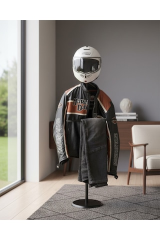 Biker Butler Kask Askılı Metal Dilsiz Uşak Motosiklet Tutkunlarına Özel Siyah