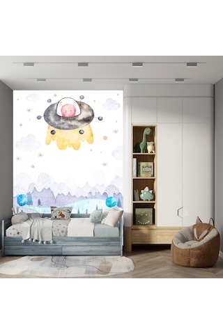 Dünyayı Ziyaret Eden Uzaylı Çocuk Odası Poster Duvar Kağıdı