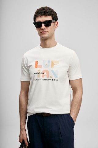 Lufian Sunny Modern Grafik T- Shirt Kırık Beyaz Kırık Beyaz 111020291100510