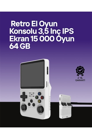 R36s 64 Gb Retro Oyun Konsolu - Çoklu Emülatör Desteği, Linux Tabanlı Açık Sistem