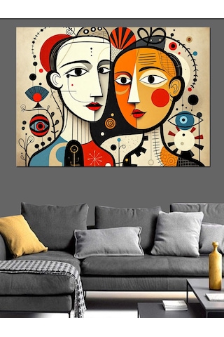 Soyut Yüzler Ve Sanat Dekoratif Kanvas - Mdf Ahşap Tablo