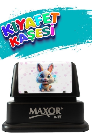 Maxor Kaşe Kıyafet Kaşesi Tavşan Temalı Öğrenci Kaşesi / Kıyafet Etiketi / Kumaş Kıyafet Kaşesi