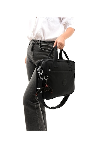 Ss 3027 Unisex Krinkıl Suya Dayanıklı Laptop Bölmeli Çapraz-el Askılı Evrak Ve Laptop Çantası Siyah