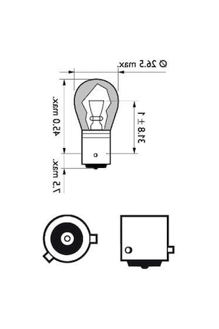 12v Turuncu Amber Sinyal Ampülü, 2'li Paket