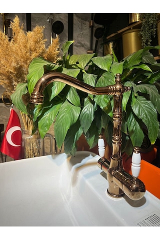 İsaoğlu Yapı Arıtmalı Mutfak Bataryası Bakır Rustik Arıtmalı Armatür Pirinç Malzeme Zen Design Bakır