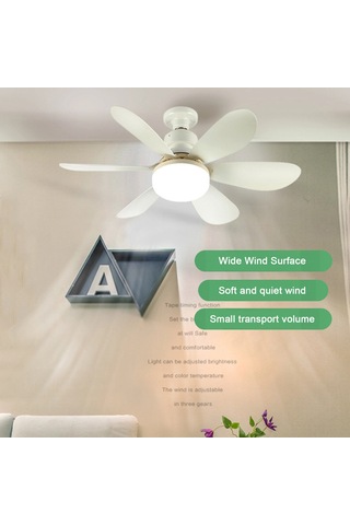 Symbee Ev Çocuk Odası Yatak Odası Kullanıma Uygun Led Fan Lambası, Kum Saçı Akrilik/kristal Abajur Seçenekli, 30w E27, Uzakdan Kumanda İle Sürekli Işık Ayarlama, 42cm Çap