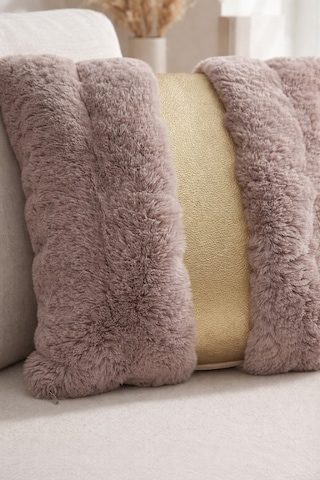 Risa Kahve Kırlent Kılıfı Puffy Pofuduk Dekoratif Yumuşak Koltuk Yastık Kılıfı 45x45 Kahverengi