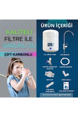 8 Lt. 5 Aşamalı Açık Kasa Pompalı Su Arıtma Cihazı