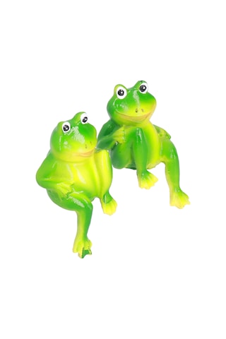 Shineyee Çevre Dostu Reçine Kurbağa Figürü, Ev Ve Bahçe Dekorasyonu, El Boyama, Canlı Detaylı, Hafif Ve Taşınabilir, 2 Adet Set