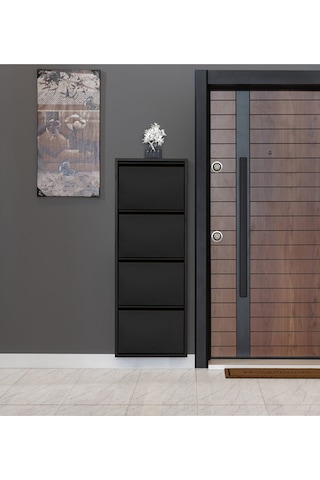 Kaser Metal Metal Ayakkabılık Siyah 4'Lü Siyah