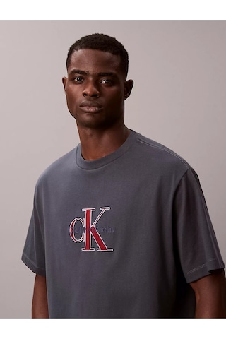 Calvin Klein Ss 16s Trıcolor Monologo Graphıc Erkek Gece Mavi T-shirt-12871 Mavi