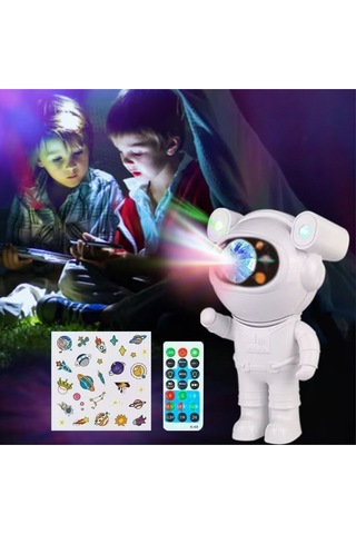 Stickerlı ,kumandalı Astronot Model Gece Lambası -